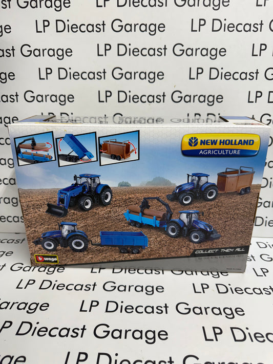 BBURAGO Farm New Holland T7.31S Tractor 1:50 Diecast Set