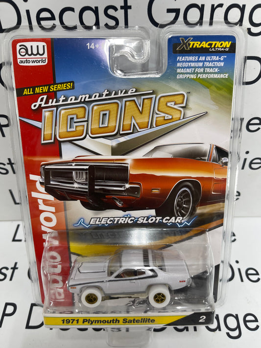 AUTO WORLD *CHASE* 1971 Plymouth Satellite Automotive Icons Electric Slot Car HO Scale NOT 1:64 Diecast