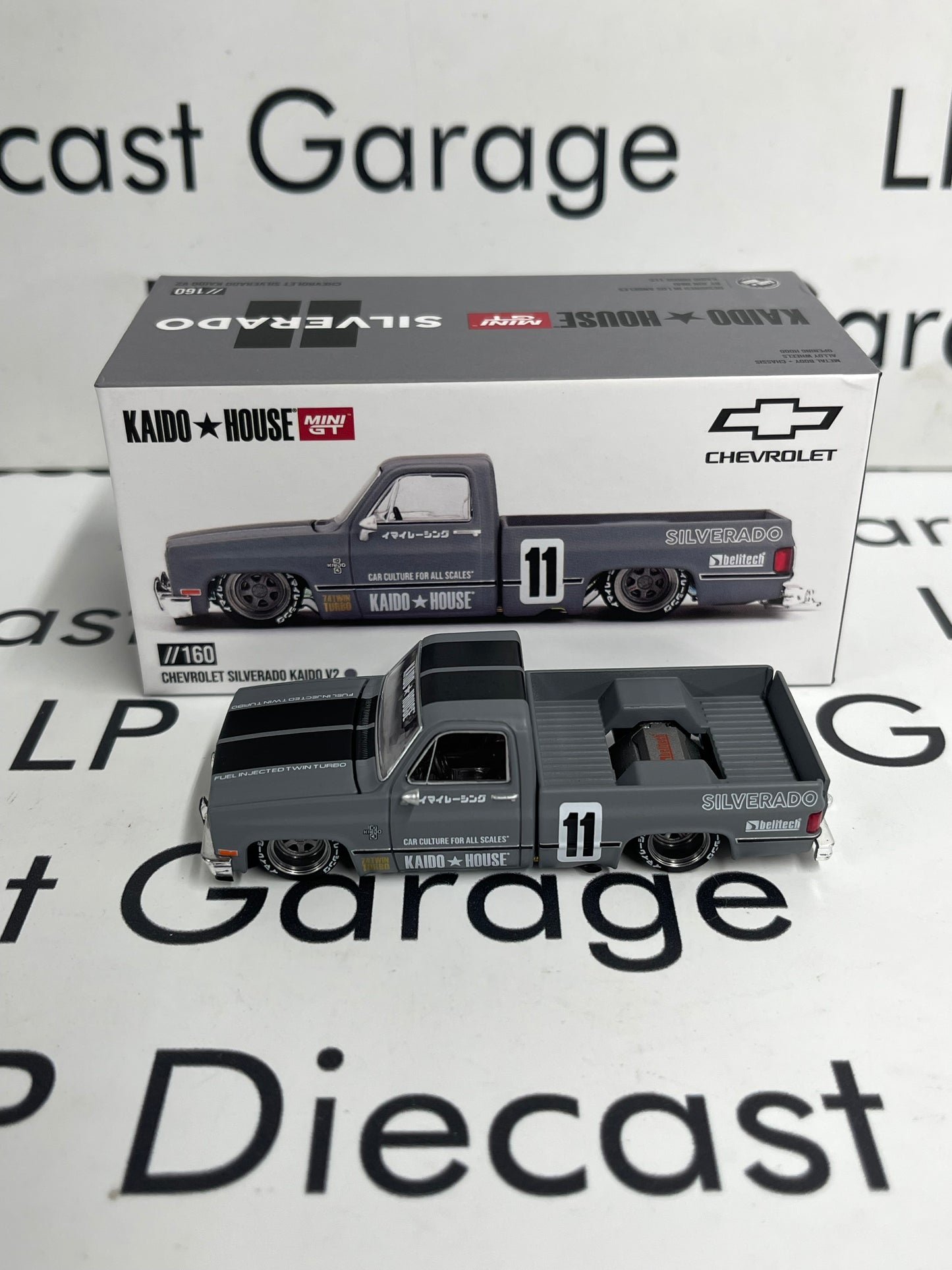 MINI GT KAIDO HOUSE Chevrolet Silverado Kaido V2 Grey 1:64 Diecast