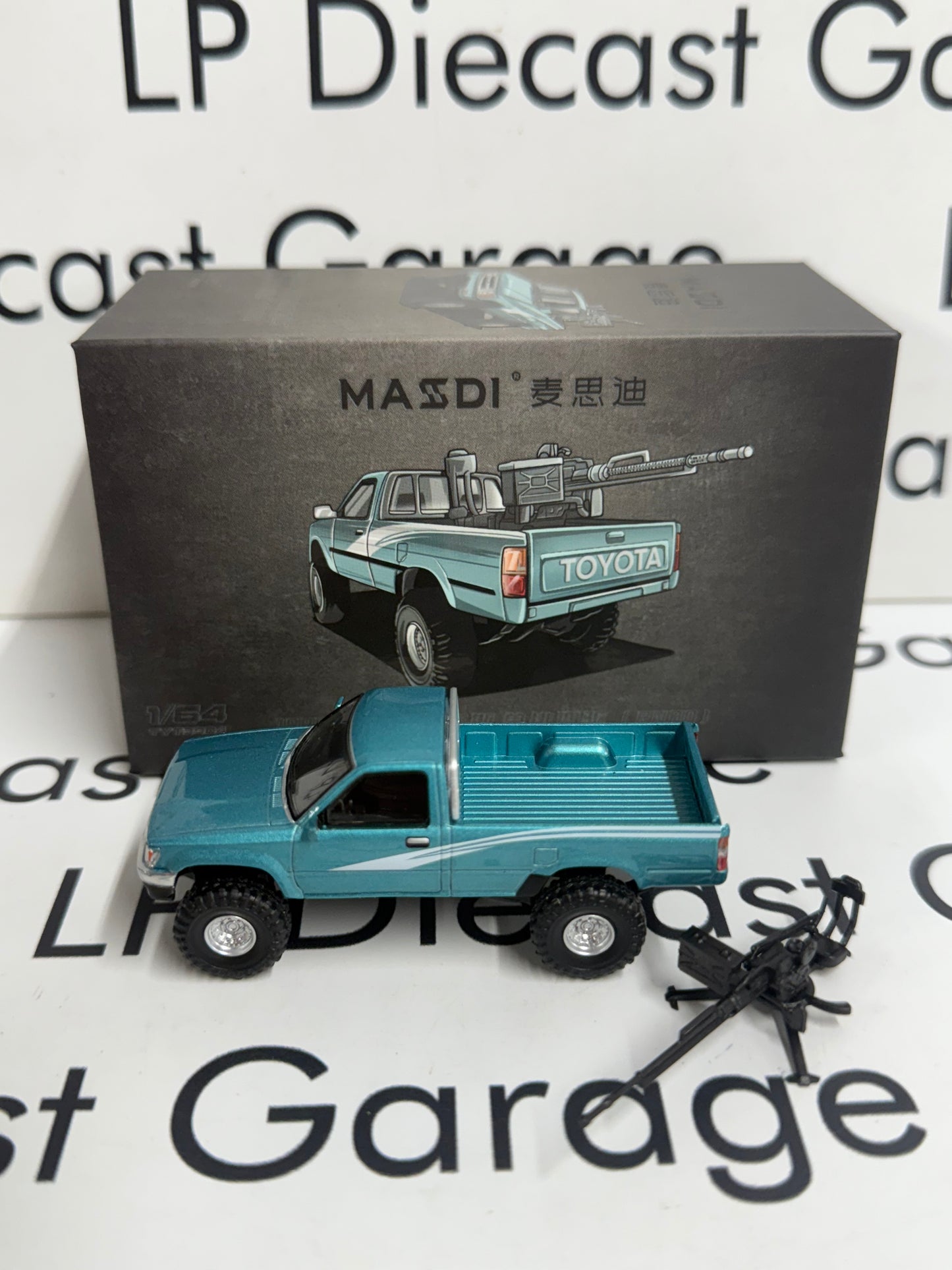 MASDI 1995 Toyota Hilux Truck Teal Blue 1:64 Diecast