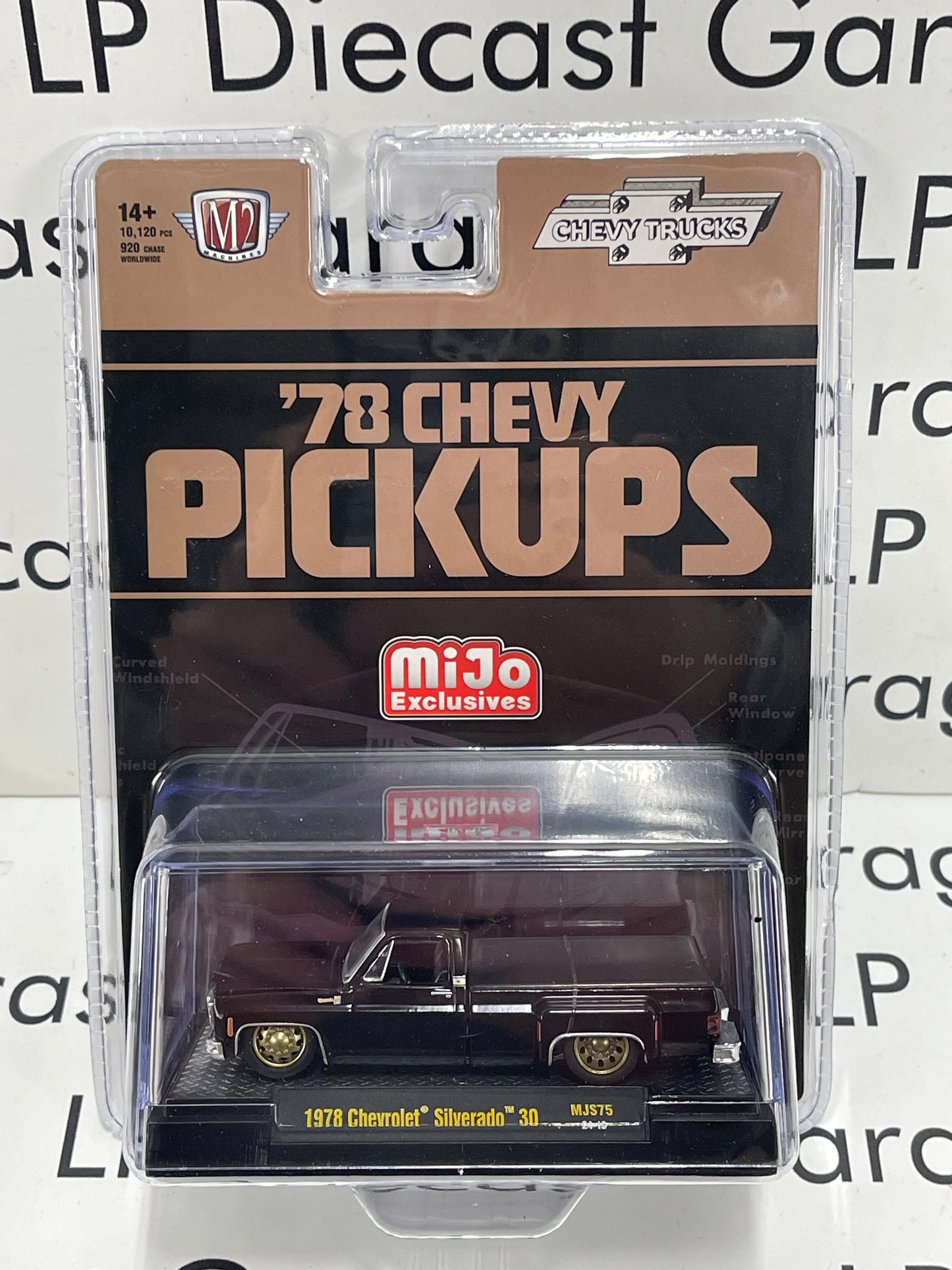 M2 1978 Chevrolet Silverado 30 Dually Black Truck 1:64 Diecast MiJo