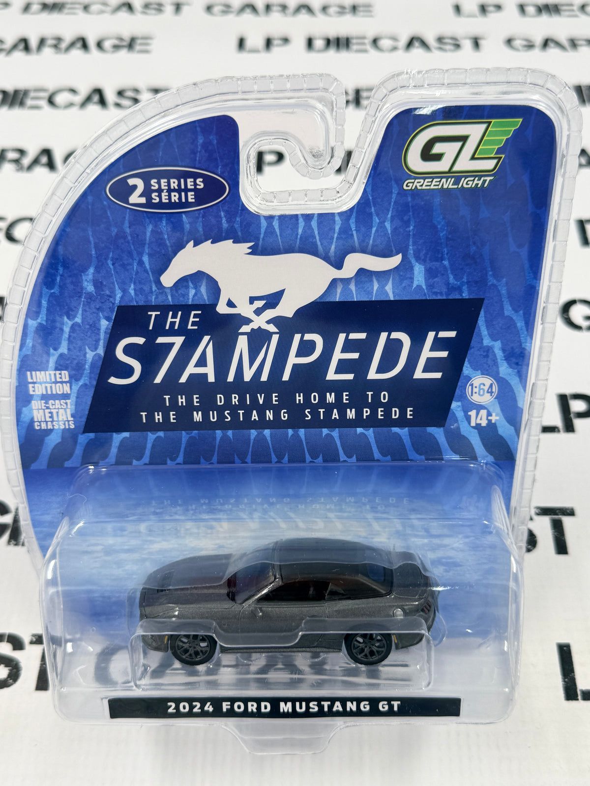 GREENLIGHT 2024 Ford Mustang GT Convertible Gray 1:64 Diecast Stampede Series 2