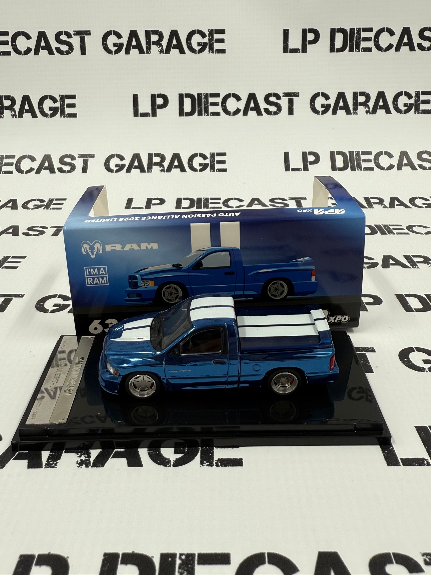 GCD Shoom Dodge Ram SRT10 Blue Chrome 1:64 Diecast APAxpo Exclusive