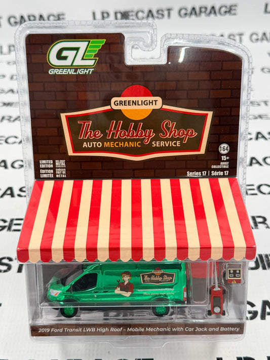 CHASE GREENLIGHT 2019 Ford Transit LWB Mobile Mechanic 1:64 Diecast Hobby Shop