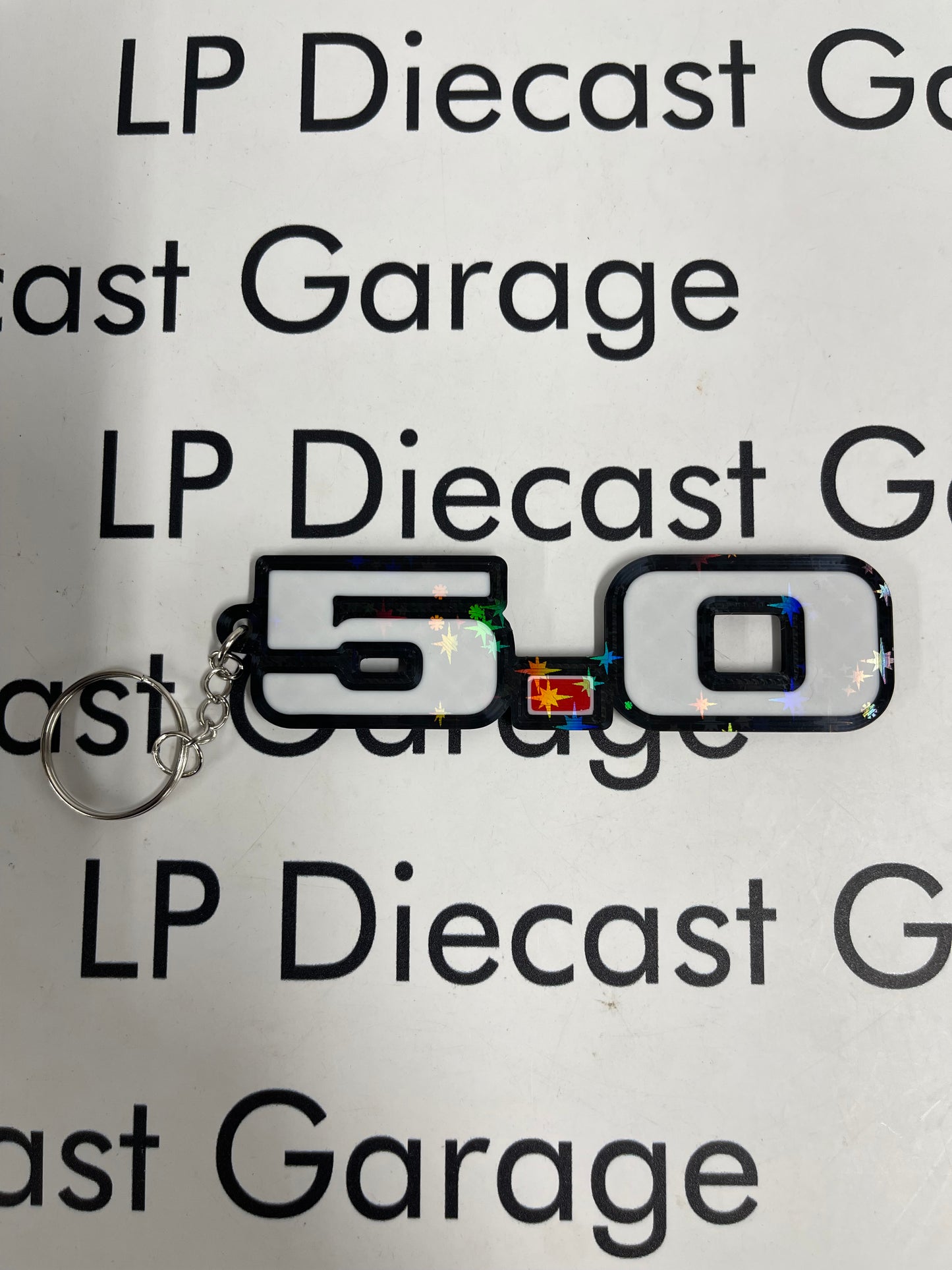 3D Printed Customs Old Style 5.0 Badge Keychain NOT Diecast