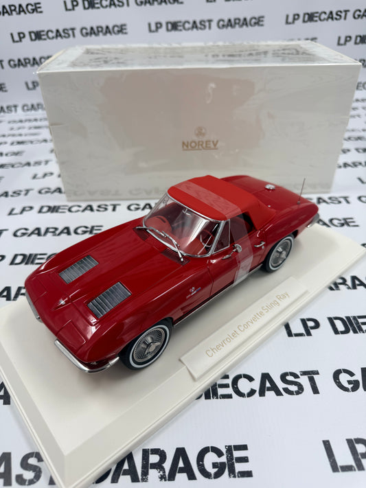 NOREV 1963 Chevrolet Corvette Sting Ray Riverside Red 1:18 Diecast