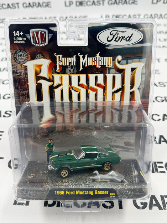 M2 Diorama 1966 Ford Mustang Gasser Green 1:64 Diecast w/ Figures