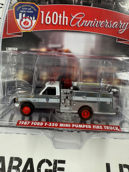 RAW CHASE GREENLIGHT 1987 Ford F-350 Mini Pumper FDNY Fire Truck 1:64 Diecast