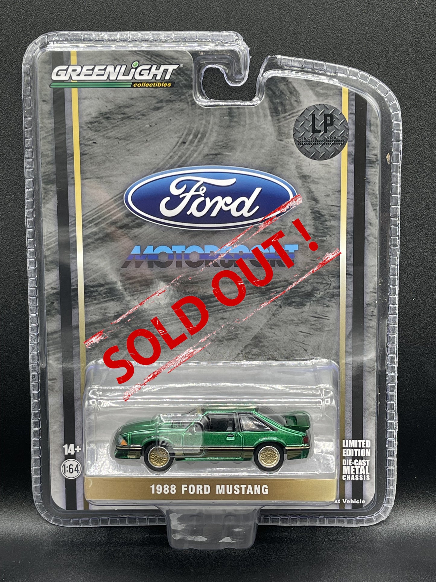 GREENLIGHT 1988 Ford Mustang Motorsport "SLN" LP Diecast Garage Exclusive 1:64 Diecast Promo *GREEN MACHINE*