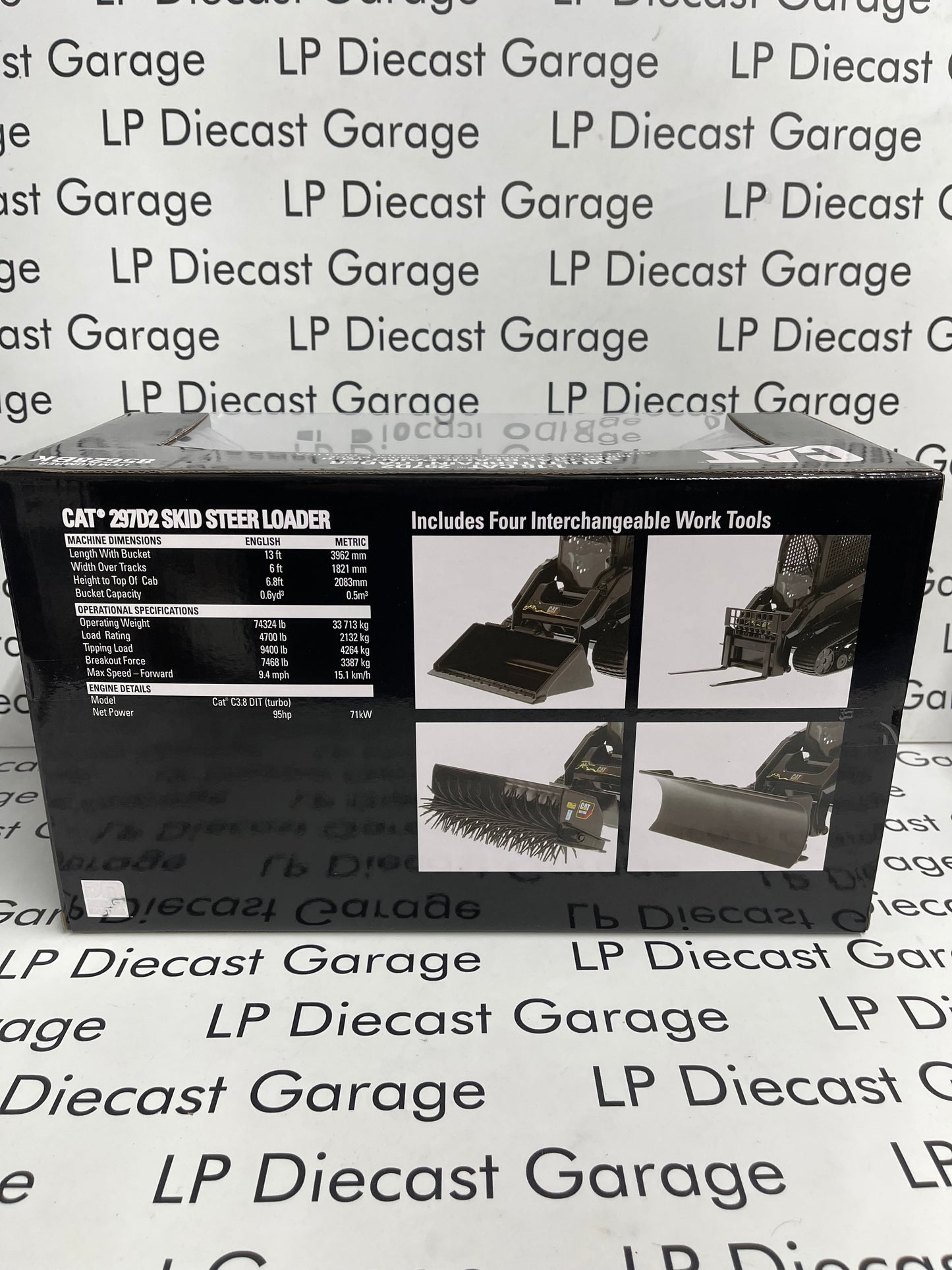 DIECAST MASTERS CAT 297D2 Multi Terrain Loader w/ Attachments BLACK 1:16 Diecast