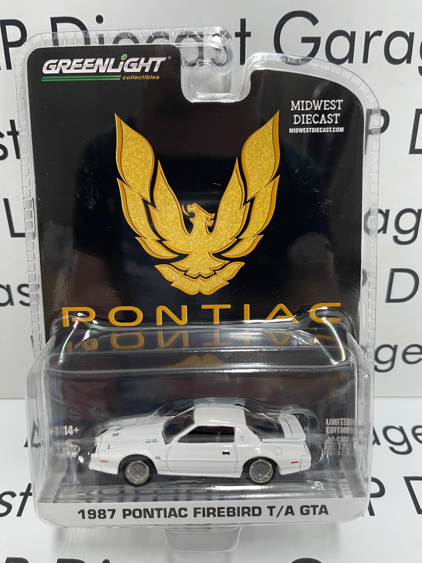 GREENLIGHT 1987 Pontiac Firebird T/A GTA White 1:64 Diecast Midwest Exclusive