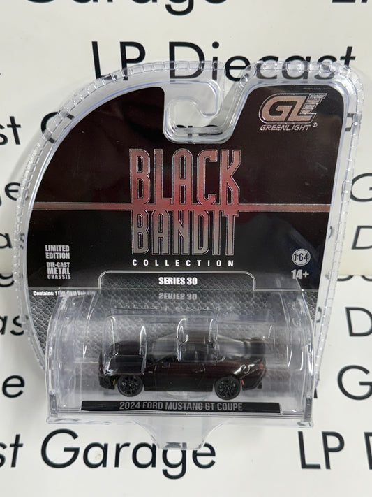 GREENLIGHT 2024 Ford Mustang GT Coupe 1:64 Diecast Black Bandit