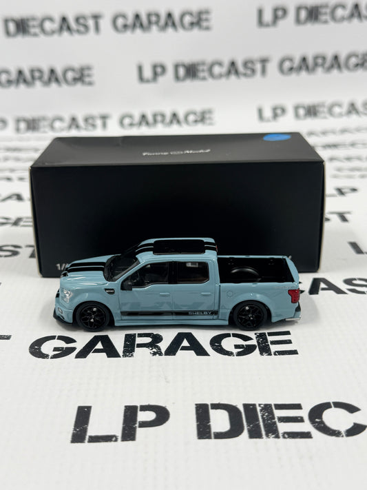FUNNY MODELS Ford F-150 Shelby Super Snake Blue Gray w/ Black Stripes 1:64 Diecast