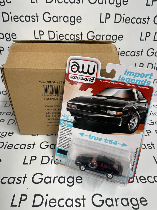 AUTO WORLD 1983 Toyota Celica Supra Black 1:64 Diecast CASE OF 6PCS