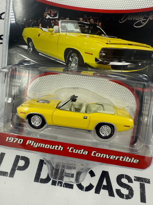 GREENLIGHT 1970 Plymouth Cuda Yellow Convertible 1:64 Diecast Barrett Jackson