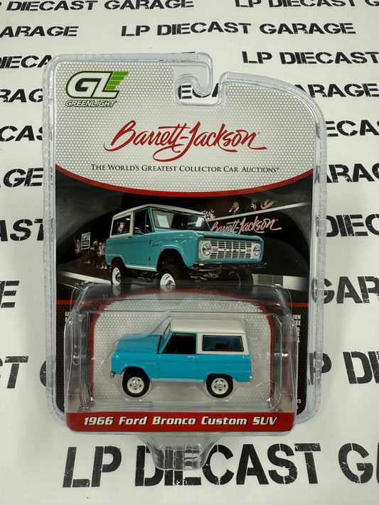 GREENLIGHT 1966 Ford Bronco Blue Custom 1:64 Diecast Barrett Jackson