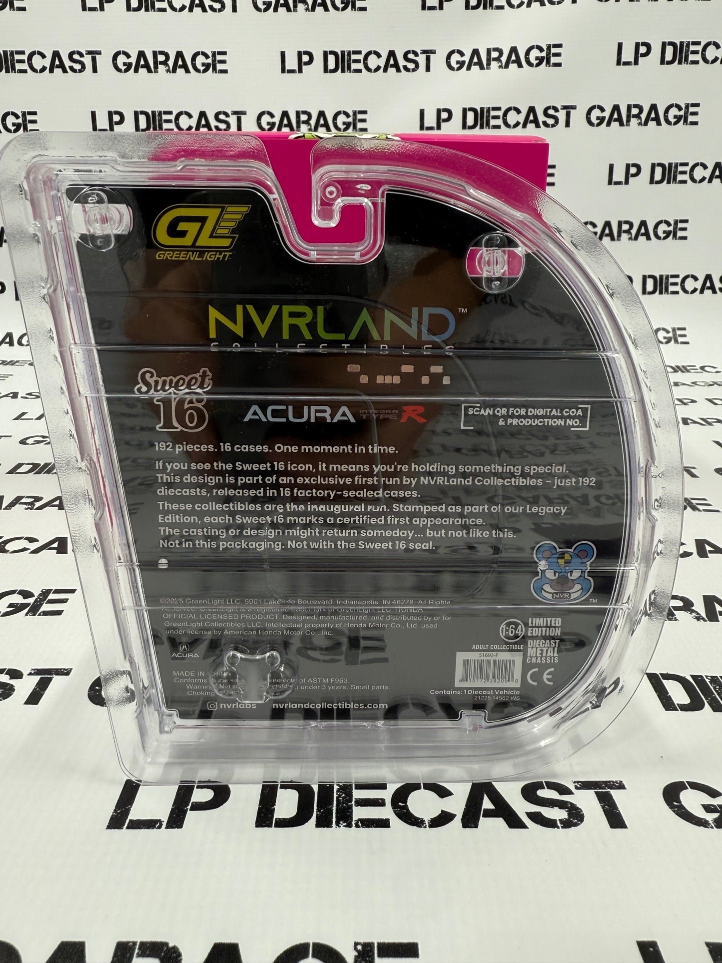 GREENLIGHT 2000 Acura Integra Type R Black 1:64 Diecast 2025 Expo NVRLand Exclusive