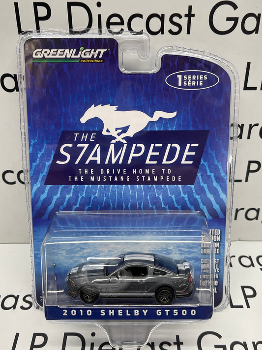 GREENLIGHT 2010 Ford Mustang Shelby GT500 Sterling Grey Metallic 1:64 Diecast Stampede