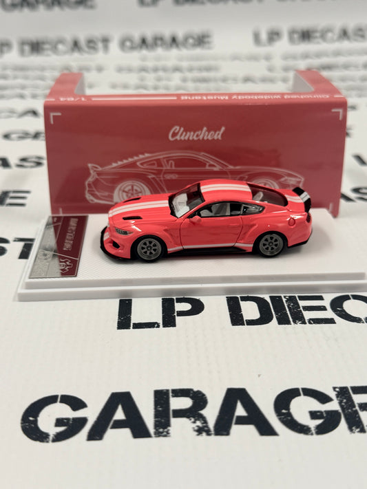 LIBERTY64 Ford Mustang Clinched Pink w/ White Stripes 1:64 Diecast Ghost Player