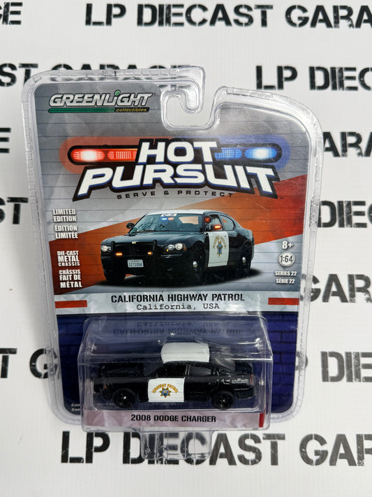 GREENLIGHT 2008 Dodge Charger California Highway Patrol 1:64 Diecast Hot Pursuit