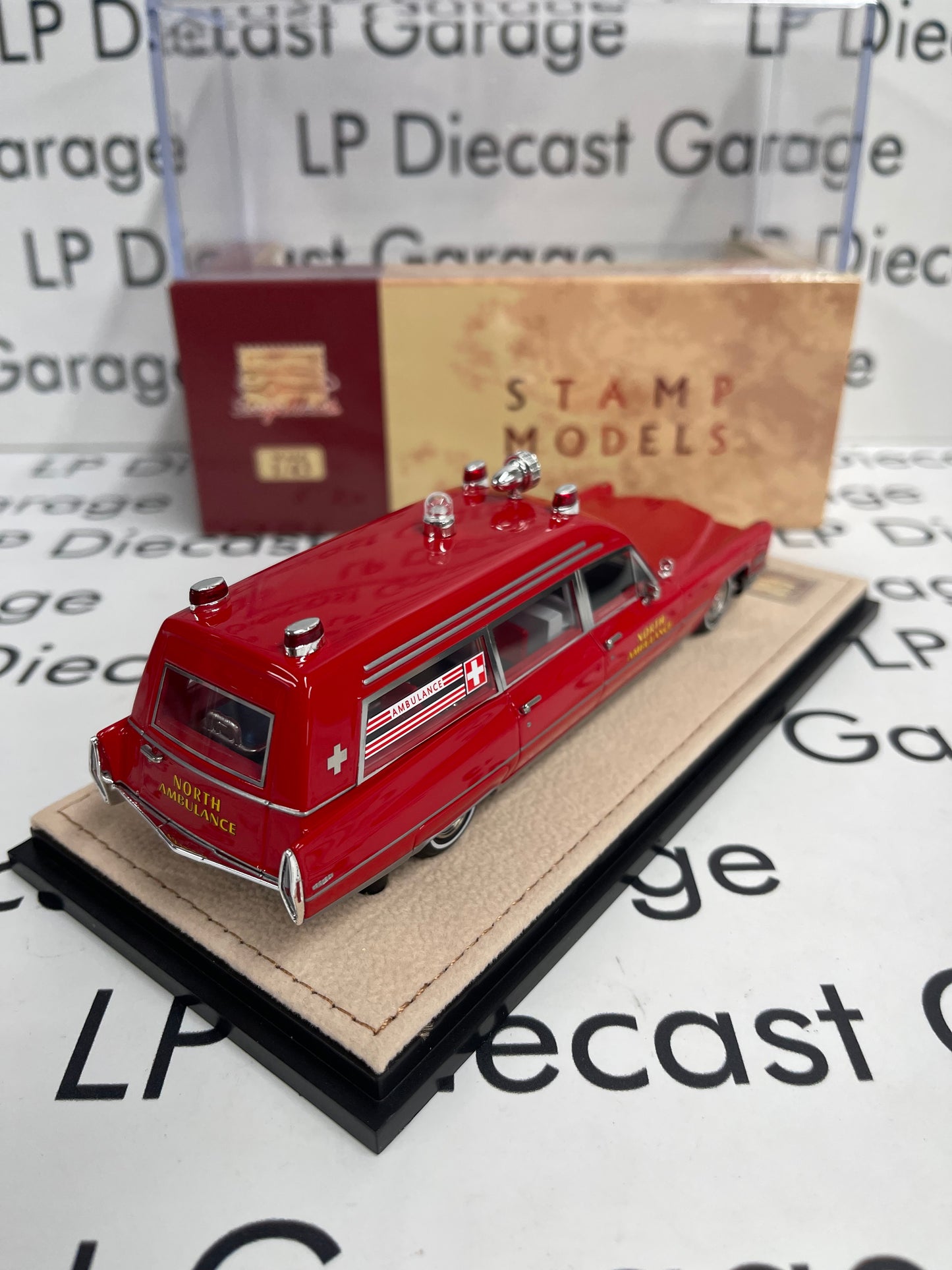 STAMP MODELS 1968 Cadillac Miller Meteor Ambulance Red 1:43 Scale Resin Model