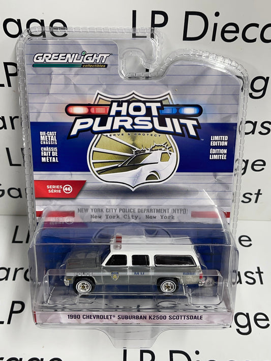 RAW CHASE GREENLIGHT 1990 Chevrolet Suburban K2500 NYPD Police 1:64 Diecast Hot Pursuit