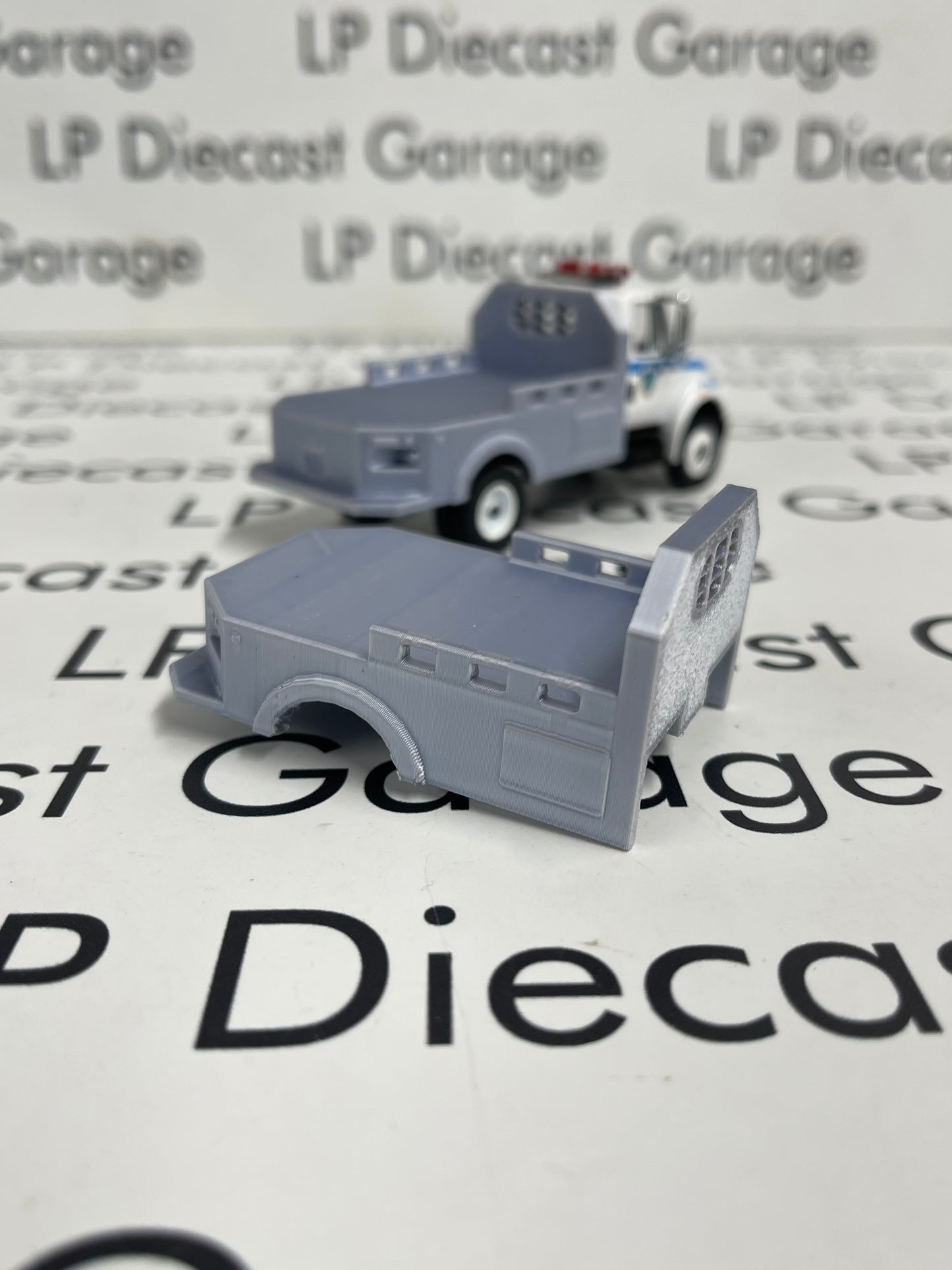 3D Printed Customs Silver Flatbed Fits Greenlight International Durastar 1:64 Diecast Trucks