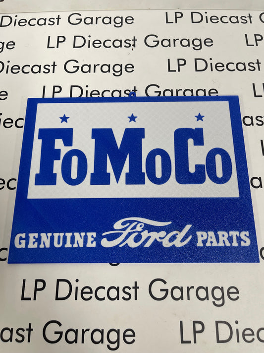 3D Printed Customs 10" FoMoCo Parts Blue Flat Sign NOT Diecast