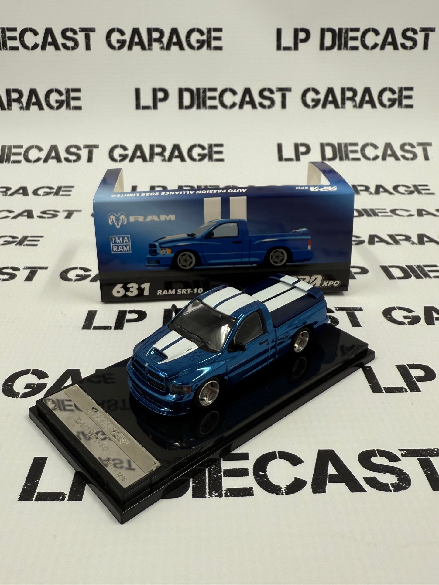 GCD Shoom Dodge Ram SRT10 Blue Chrome 1:64 Diecast APAxpo Exclusive