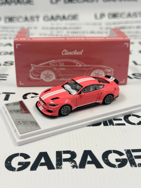 LIBERTY64 Ford Mustang Clinched Pink w/ White Stripes 1:64 Diecast Ghost Player