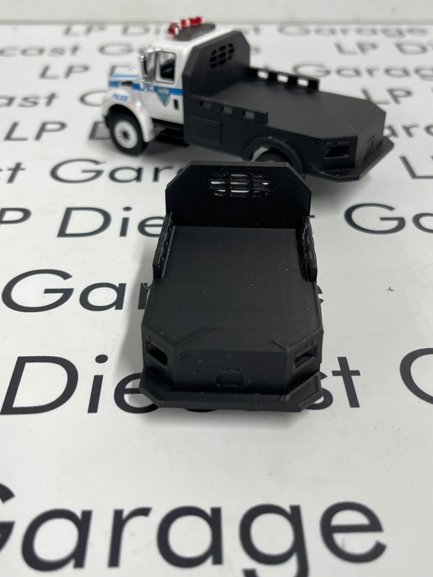 3D Printed Customs Black Flatbed Fits Greenlight International Durastar 1:64 Diecast Trucks