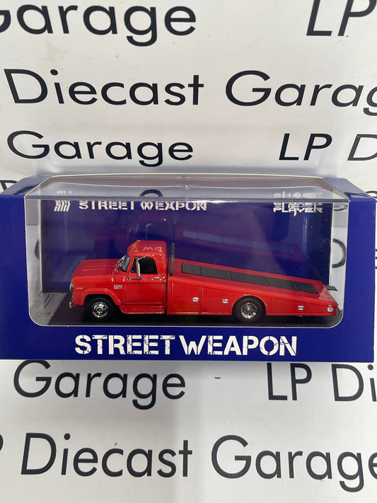 STREET WEAPON Ghost Player 1970 Dodge D300 Ramp Truck Red 1:64 Diecast with Case Only 499pcs Made