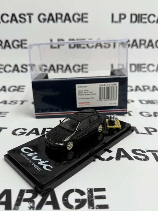 HOBBY JAPAN Honda Civic EG6 SiR-S w/ Engine Granada Black 1:64 Diecast