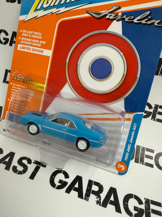 JOHNNY LIGHTNING 1969 AMC Javelin SST Big Bad Blue 1:64 Diecast Classic Gold