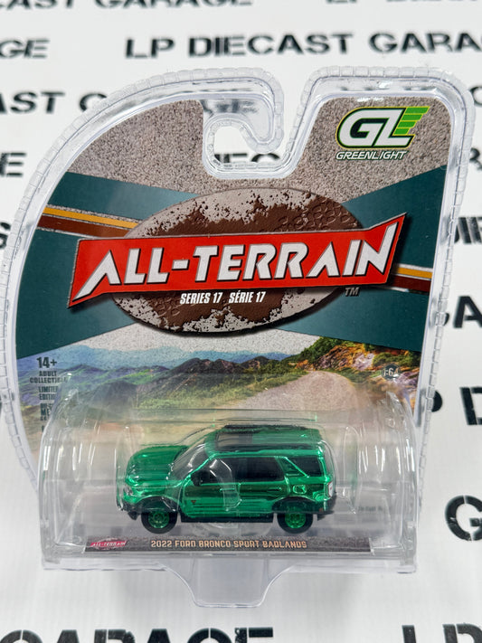 GREEN CHASE GREENLIGHT 2022 Ford Bronco Sport Badlands Black 1:64 Diecast All Terrain