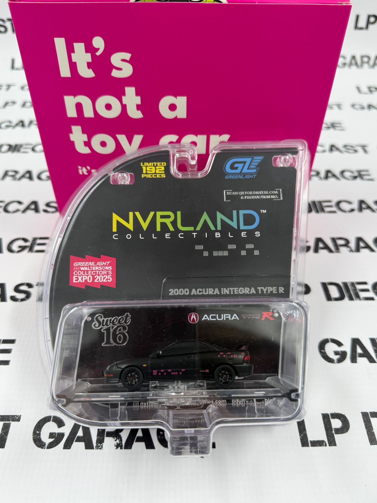 GREENLIGHT 2000 Acura Integra Type R Black 1:64 Diecast 2025 Expo NVRLand Exclusive