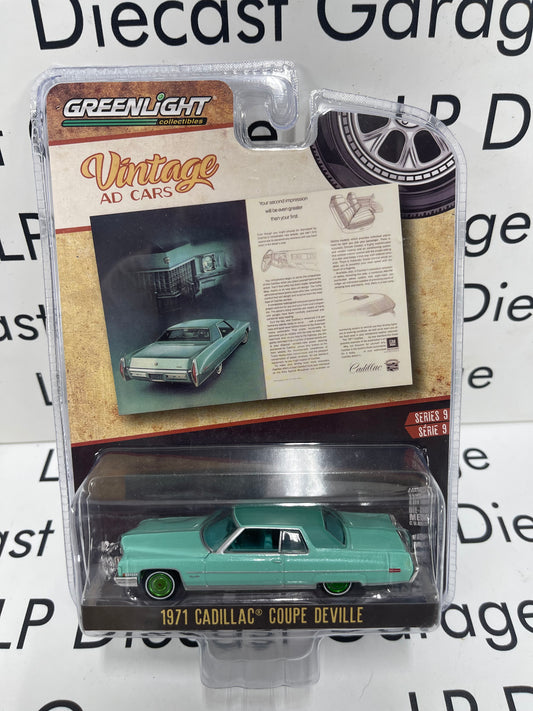 GREENLIGHT *GREEN MACHINE* 1971 Cadillac Coupe Deville Vintage Ad Cars 1:64 Diecast