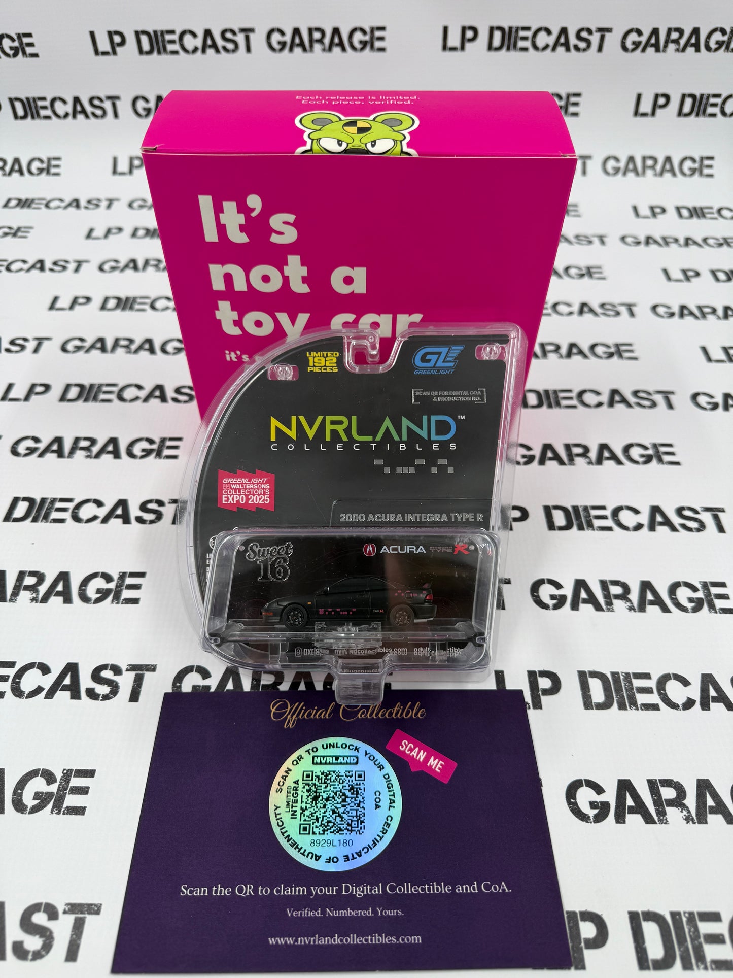 GREENLIGHT 2000 Acura Integra Type R Black 1:64 Diecast 2025 Expo NVRLand Exclusive