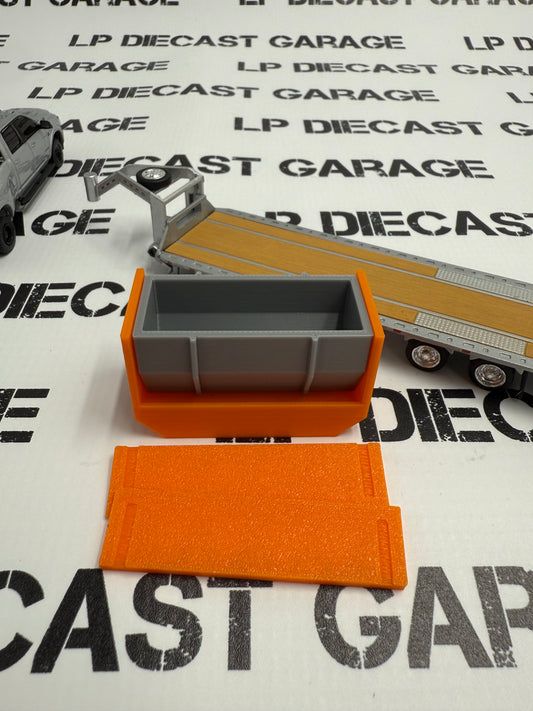 3D Printed Customs Orange Grey Steer Stuffer w/Removable Roof for 1:64 Scale Diecast