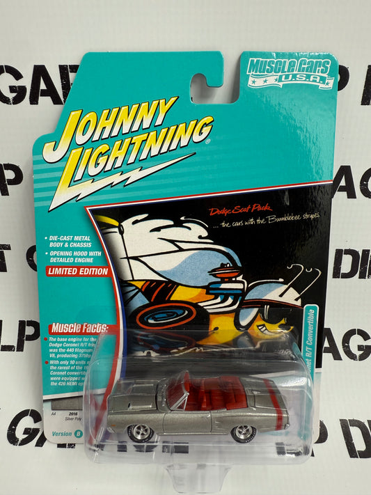 JOHNNY LIGHTNING 1969 Dodge Coronet R/T Silver 1:64 Diecast Muscle Cars USA