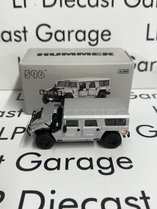 596 Model Hummer H1 Silver 1:64 Diecast Opening Hood