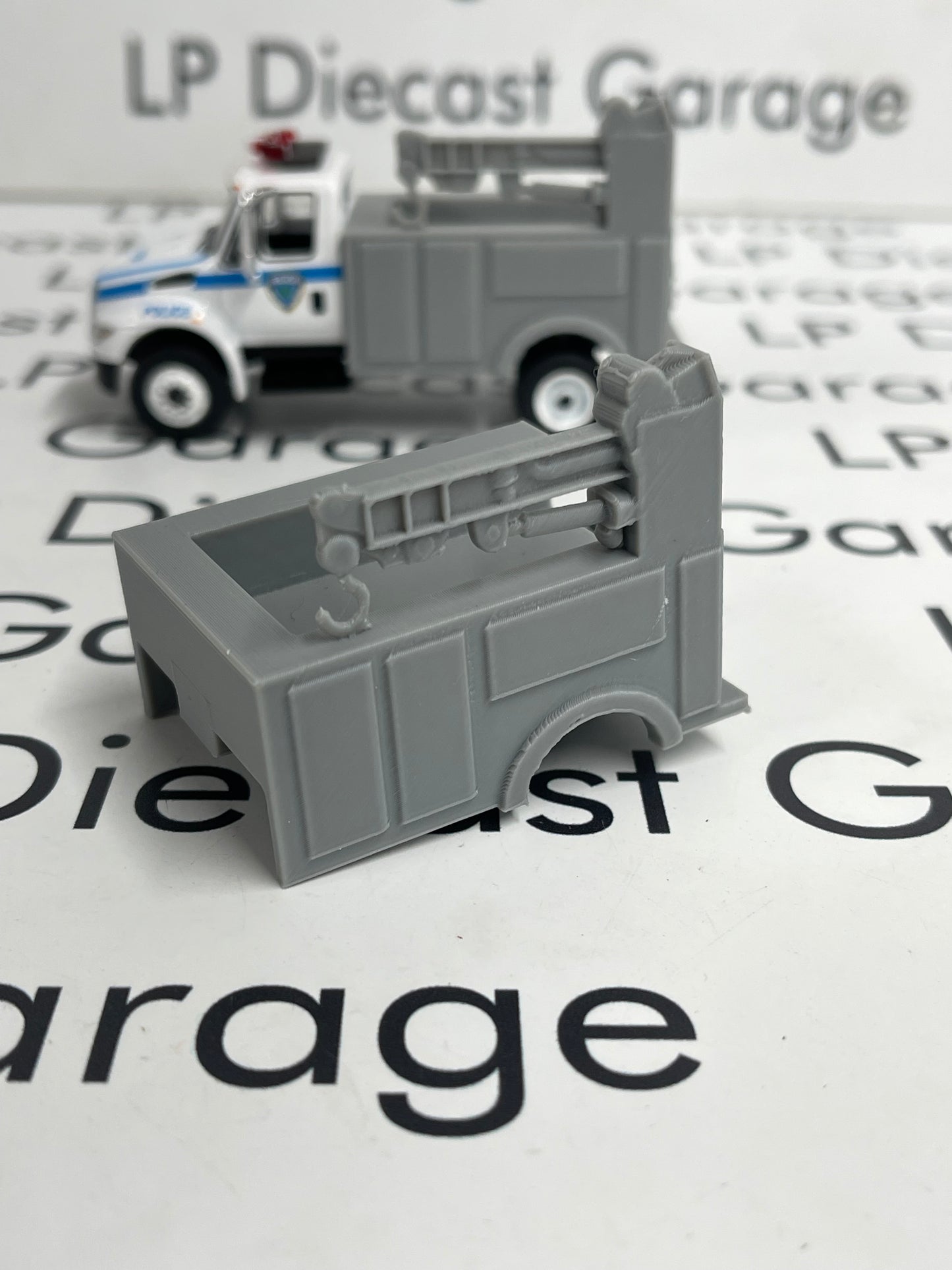3D Printed Customs Gray Service Bed Fits Greenlight International Durastar 1:64 Diecast Trucks
