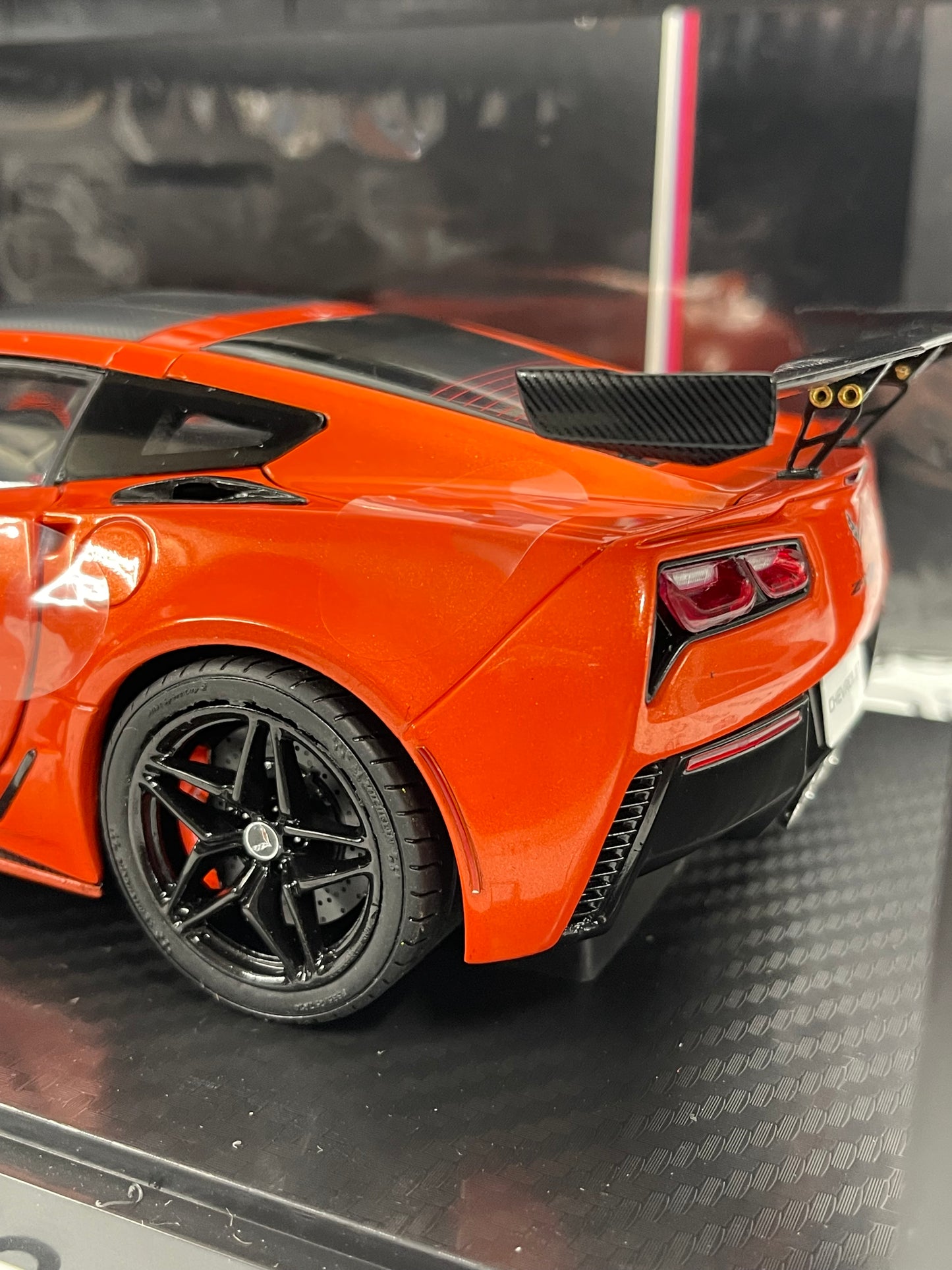 IXO Models 2019 Chevrolet Corvette ZR1 Sebring Orange 1:18 Diecast USA Model