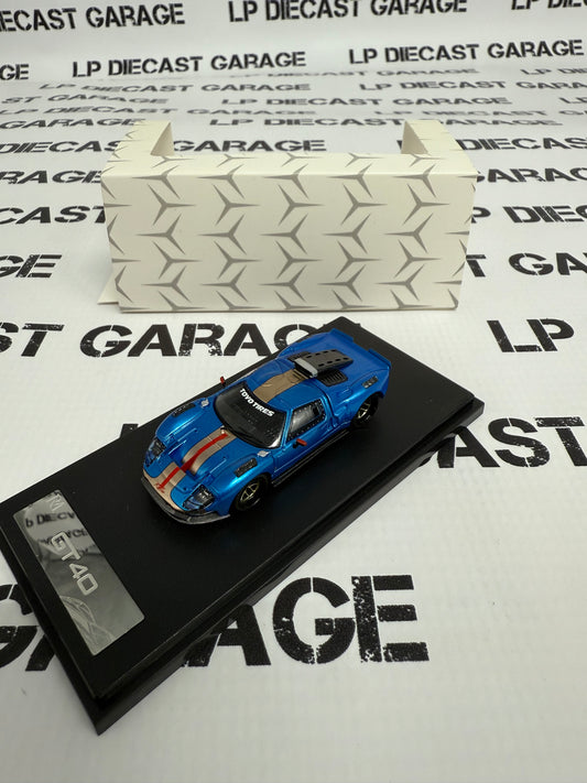 RHINO MODELS Ford GT40 Blue w/ Removable Hood 1:64 Diecast Ghost Player