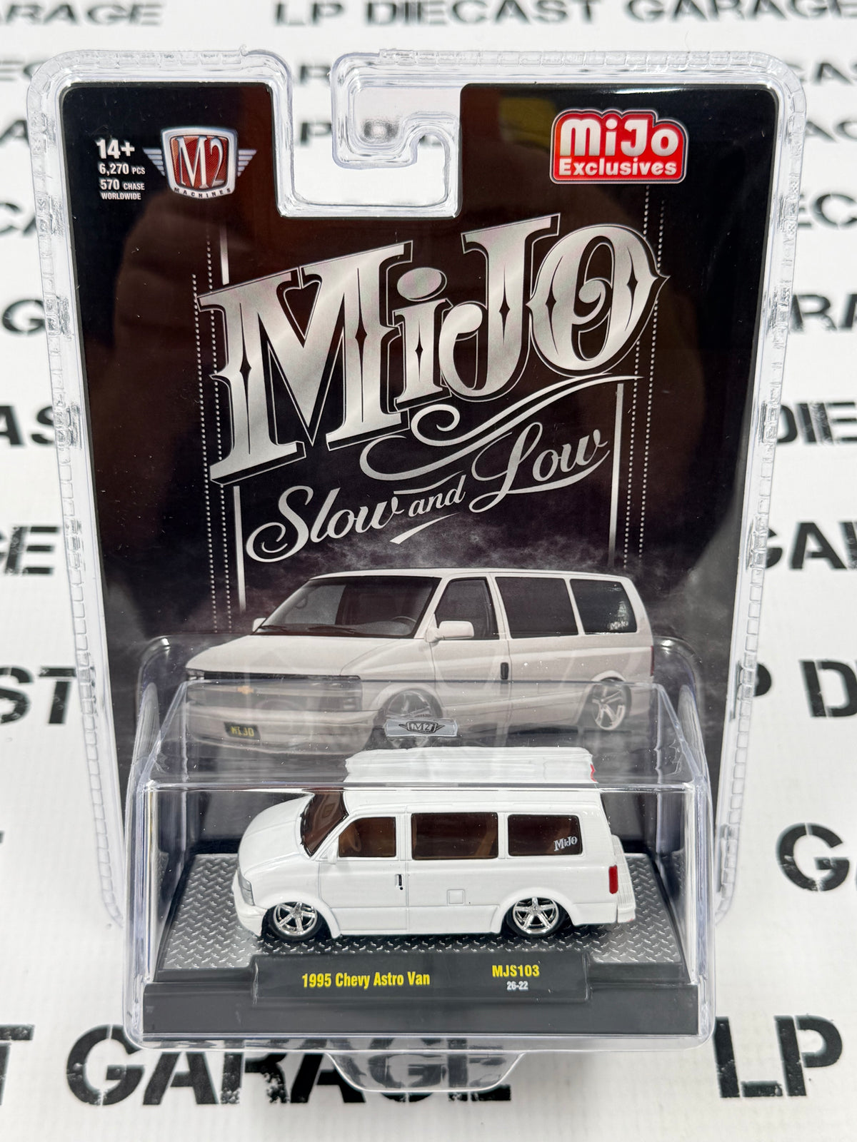 M2 1995 Chevy Astro Van White Low Rider 1:64 Diecast MiJo