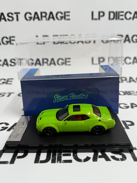 STANCE HUNTERS 2023 Dodge Challenger SRT Hellcat Lime Green 1:64 Diecast