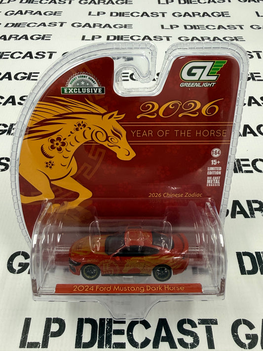 GREENLIGHT 2024 Ford Mustang Dark Horse 2026 Year of the Horse 1:64 Diecast