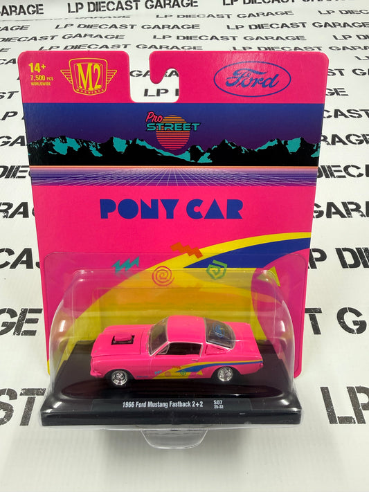 M2 1966 Ford Mustang Fastback Pro Street Pink 1:64 Diecast