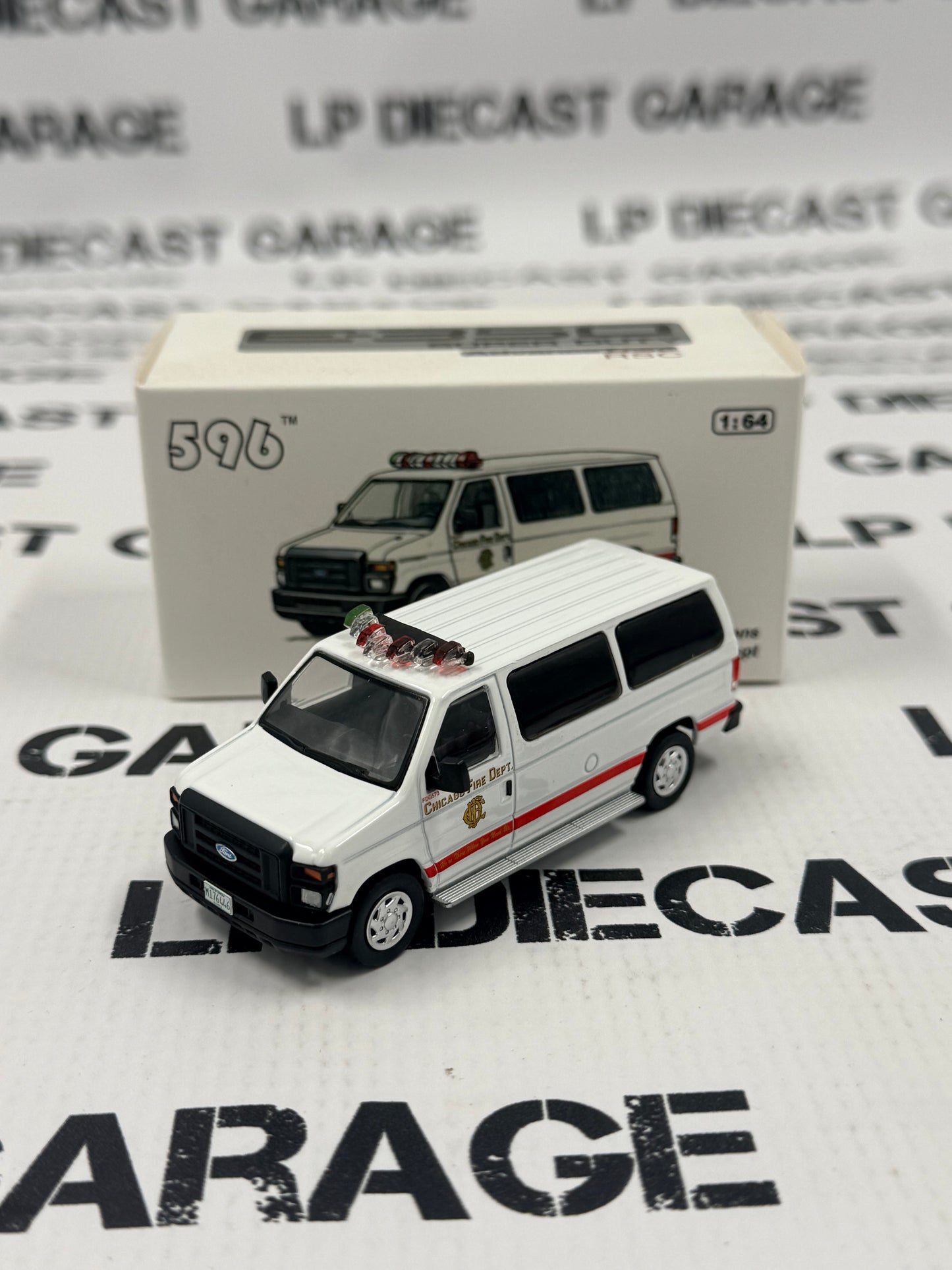 596 Model Ford E350 Van Chicago IL Fire Department 1:64 Diecast