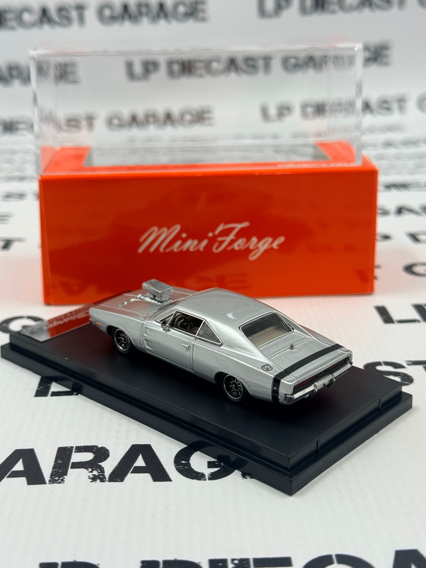 MINI FORGE 1969 Dodge Charger R/T Silver w/ Blower 1:64 Diecast